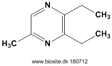 Strukturen af 2,3-diethyl-5-methylpyrazin
