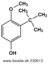 Strukturen af 2-tert-butyl-4-hydroxyanisol