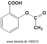 Strukturen af acetylsalicylsyre'