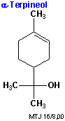 Strukturen af alfa-terpineol