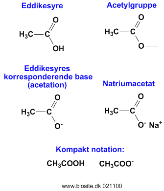 Eddikesyre formler