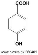 Strukturen af 4-hydroxybenzoesyre