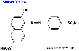 Strukturen af Sunset Yellow