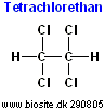 Strukturen af oplsningsmidlet tetrachlorethan